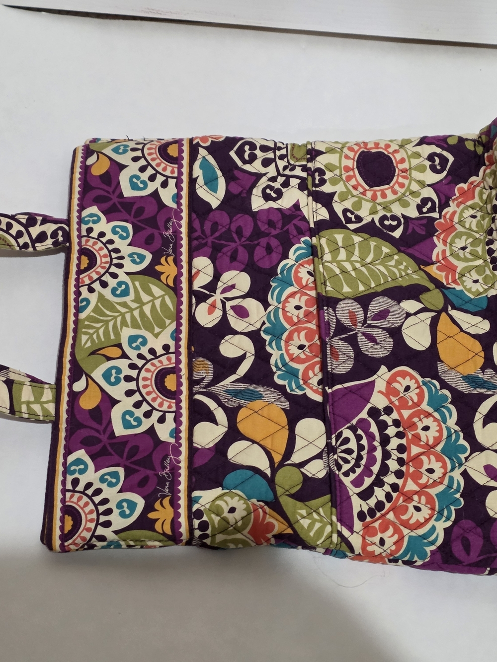 Quilted Large Floral Tote Bag in Purple Vera Bradley